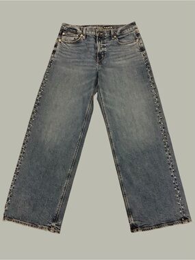 American Eagle Stovepipe Studded Straight Leg Jeans Size 6